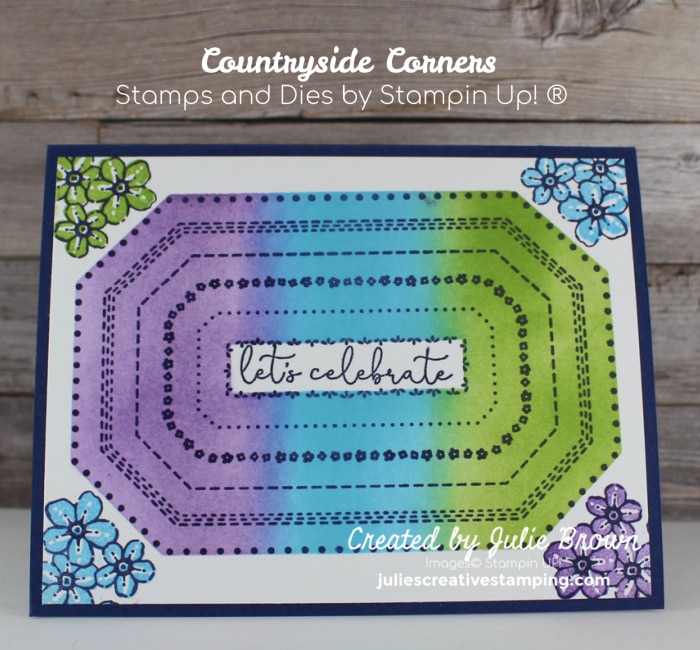 colorful blended frames designed by simple stamping then blending in colors